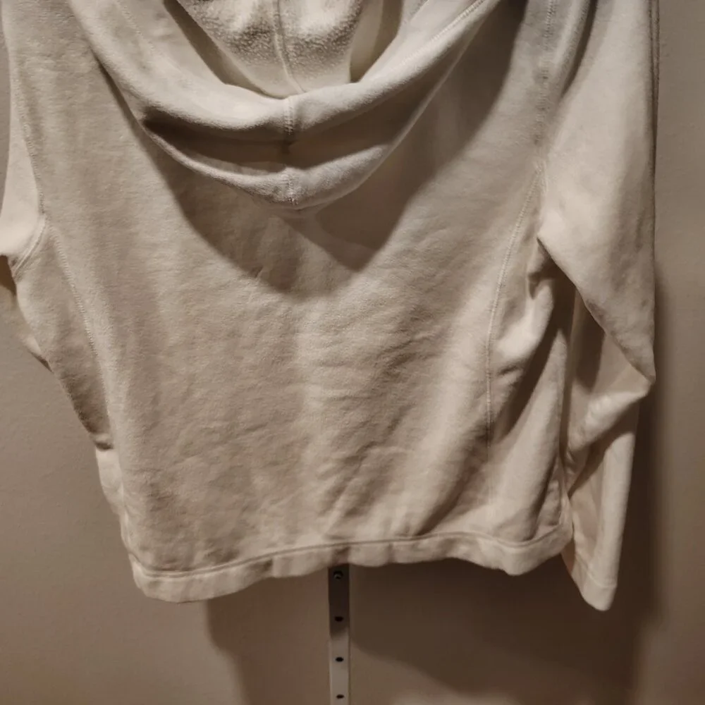 Tek Gear Women's White Fleece Hoodie Size Large Polyester Long Sleeve Pockets - Picture 10 of 11
